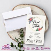 Çiçek Çerçeveli Eko Davetiye Modeli