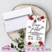 Çiçekli Sade Davetiye