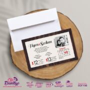 Siyah Beyaz Fotoğraflı Düğün Davetiyesi