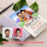 Taş Devri Karikatür Davetiye Modelleri