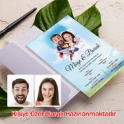 Süpermen karikatür davetiye modeli