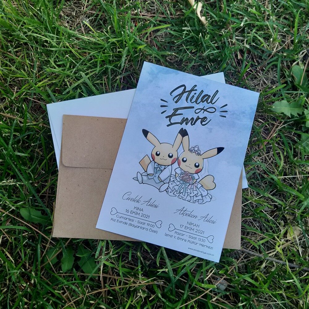 Pikachu Pokemon Invitation Card